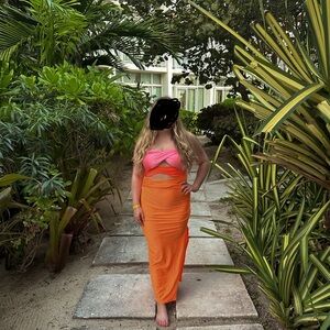 Women's sexy hollow out maxi dress